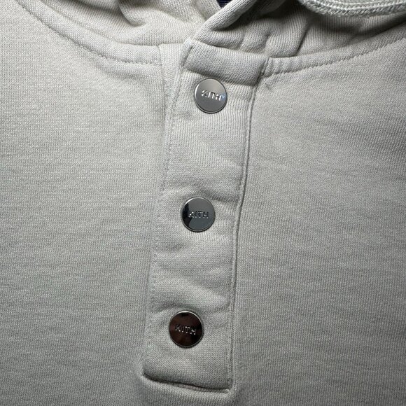 KITH Williams IV Hoodie Half Button Hoodie Mens XL Plaster SS21 - Picture 5 of 12